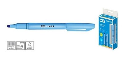 Marcador De Texto Lumini Azul Com 12 Un. 4.8601 Cis 22684