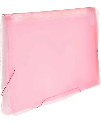 Pasta Plast Sanfonada A4 12 Div Cores Rosa