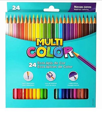 Estojo de Lápis de Cor 24 cores Multicolor