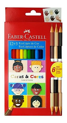 Lápis De Cor 12 Cores + Caras E Cores Faber Castell + cores