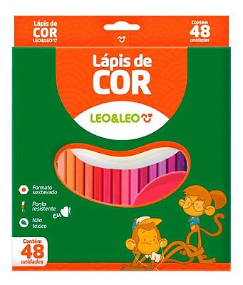 Estojo de Lápis de Cor Leo&Leo 48 cores