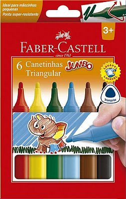 Caneta Hidrográfica  Jumbo 6 Cores  Faber Castell 132075