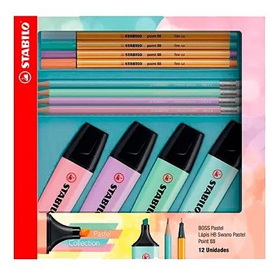 Estojo Marca Texto Pastel Collection 12 Unidades - Stabilo 3