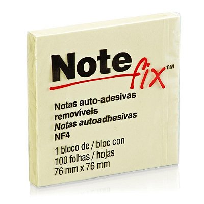 Bloco Adesivo Notefix 76x76 Amarelo 100f Nf4 3m