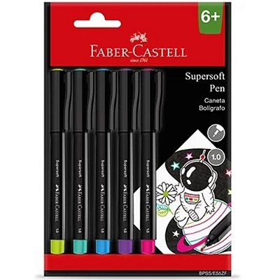 Caneta C/5 Supersoft Pen Pastel 1.0mm Faber-Castell
