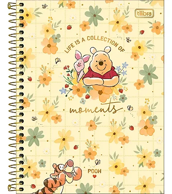 Caderno Pooh Capa Dura Universitário 1 Matéria Tilibra