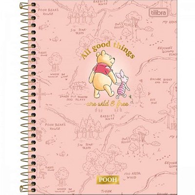 Caderno Pooh Capa Dura Universitário 1 Matéria Tilibra