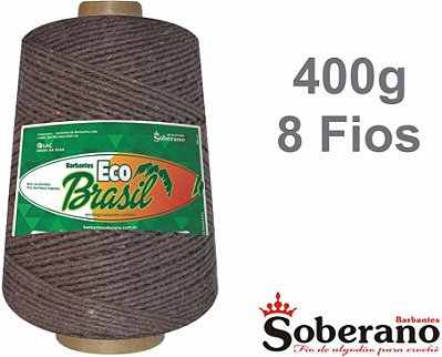 Barbante 400g Fio 8 Soberano Café 300m crochê trico