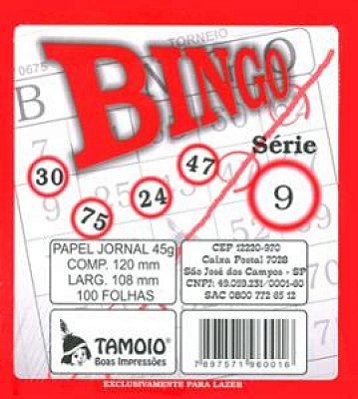 Blocos P/ Bingo C/100 Jornal Tamoio 6001