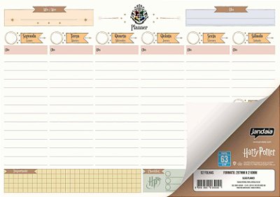 Bloco Planner Semanal Permanente Harry Potter 52fls Jandaia