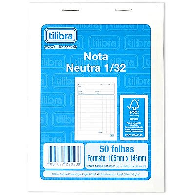 Nota Neutra 1/32 50fl Tilibra 105x146mm 229237 Un