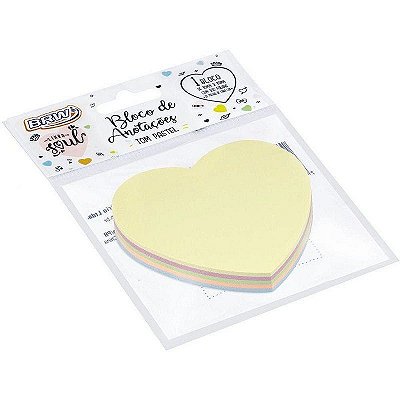 Bloco smart notes coração pastel 100fls