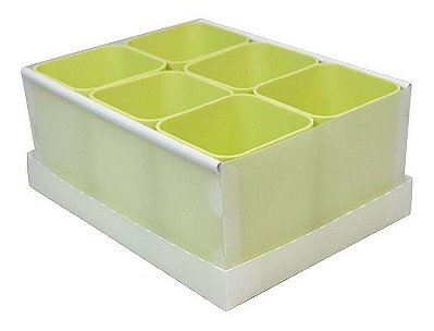 Caixa Organizadora Com 6 Porta Objetos Verde Pastel Dello