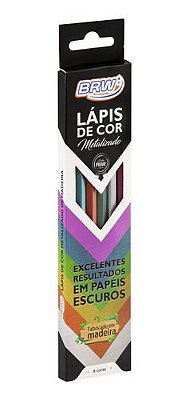 Lápis de Cor Metalizado C/6 Cores BRW