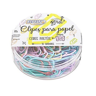 Clips brw 2/0 colorido pastel c/50 cl2052