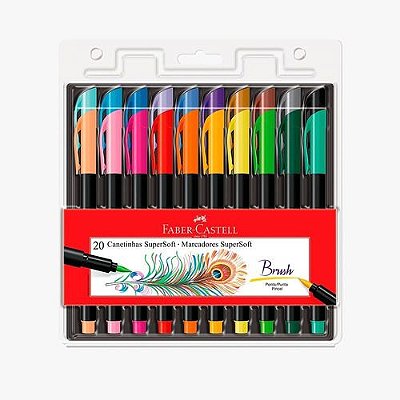 Canetinha Supersoft Brush 20 Cores Faber Castell
