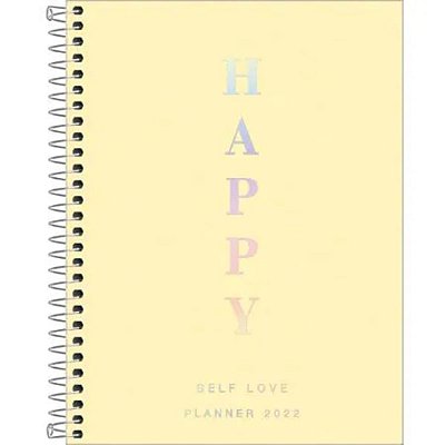 Agenda Planner Espiral Happy Amarelo com adesivos Tilibra