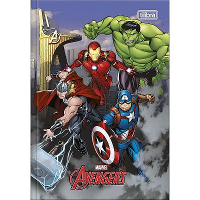 Caderno Avengers Assemble Brochura 1/4 Capa Dura 80f Tilibra