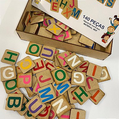 Jogo Educativo Alfabeto Móvel Formando Palavras mdf Madeira - Mega Impress