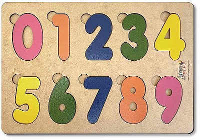 Brinquedo Educativo Tabuleiro Encaixe Numerais Mdf - Mega Impress