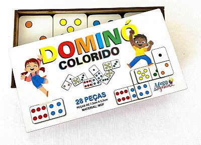 Dominó Jogo Educativo Pedagógico Mdf Tradicional 28pcs Mega Impress