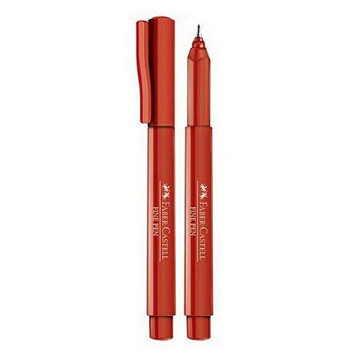 Caneta C/ Ponta Porosa 0.4 Fine Pen Vermelha Faber
