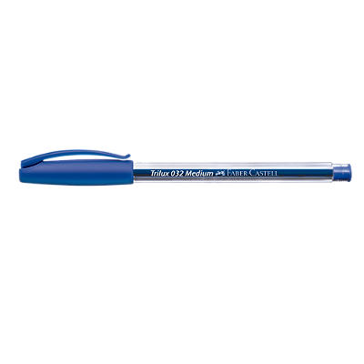 Caneta Faber Trilux 032 Média Azul 032/AZ.