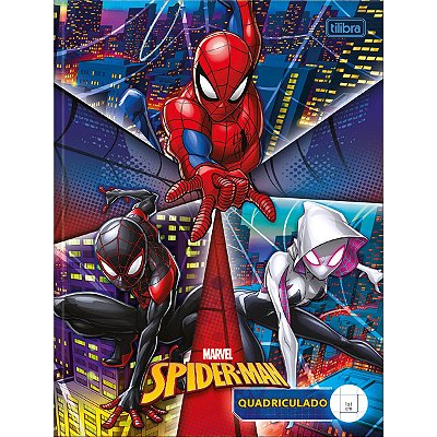 Caderno Brochurão Capa Dura Quadriculado Spider-Man Tilibra