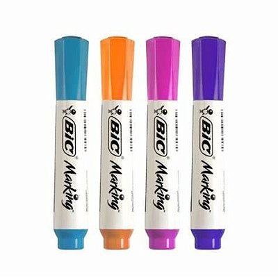CANETA MARCADOR QUADRO BRANCO BIC MARKING 4 CORES