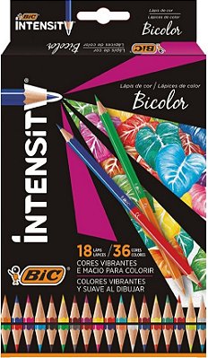 Lápis de Cor 36 cores Bicolor Sextavado BIC