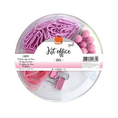 Kit Office Donuts Prendedor/Clipes/Alfinete/Elástico Rosa Cl0001 Brw