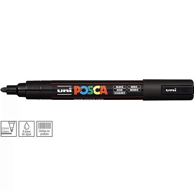 Pincel Marcador Posca Pc-5m Preto Cis