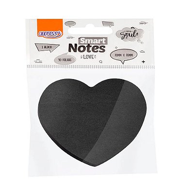 Bloco smart notes love coração preto 50fls