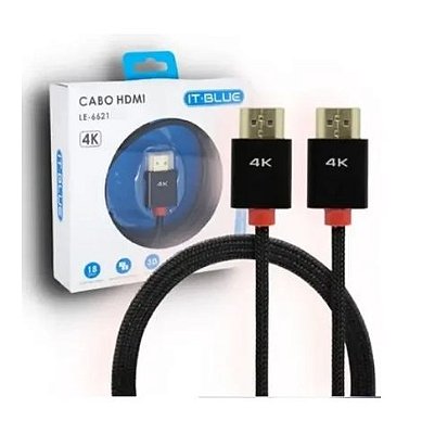 Cabo Hdmi 3mt 4k Le-6621 It-Blue