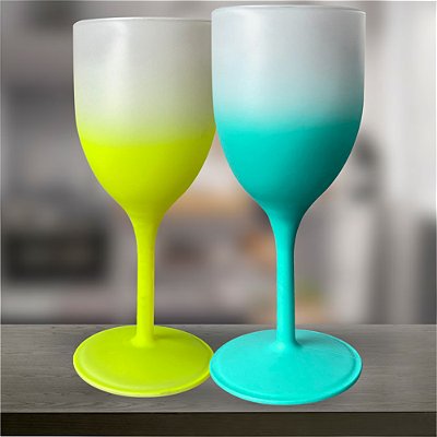 Taça Vinho Drinks Bebidas 400ml Degradê Lisas Sem Personalização