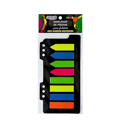 Marcador De Pag 12x44mm Neon P/ Fichário Fl0003 Brw C/8