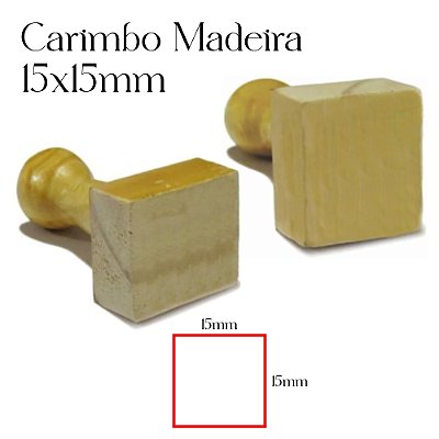 Carimbo Personalizado de Madeira 15x15mm