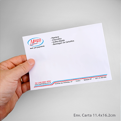 Envelope Personalizado Carta 11,4x16,2cm 63g