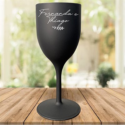 TAÇA PERSONALIZADA VINHO DRINKS BEBIDAS 400ML SUPER BLACK