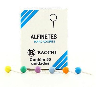 Alfinete P/ Mapa C/50 Color Bacchi