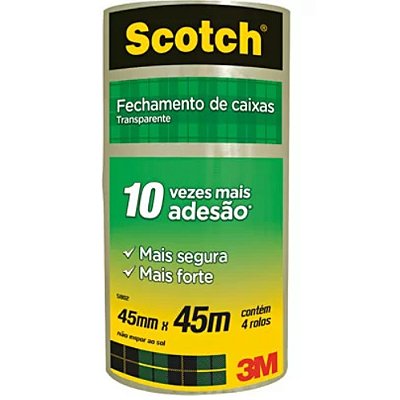 Fita Empac. 45mmx45mts Transp 3m C/4