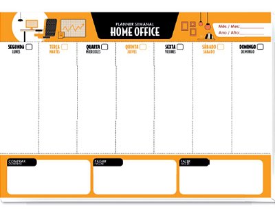 Bloco Planner Permanente Home Office 10121 Sd