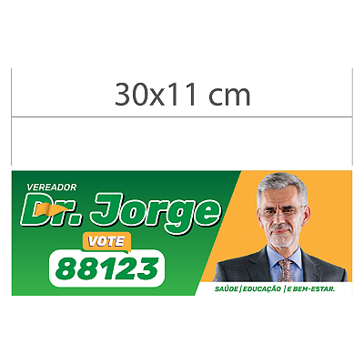 Adesivo Parachoque Vidro Candidato Eleições Vereador Prefeito 11x30cm Vinil Plástico Prova dágua