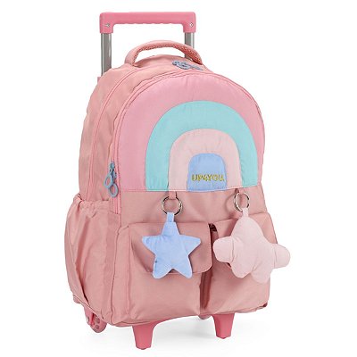 Mochila C/ Carrinho Up4you Petit Rosa Ic39952up Luxcel