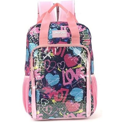 Mochila Up4you Pink Lantejoula Ms46298up Luxcel