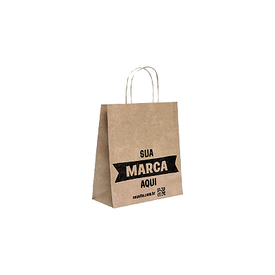 Sacola Personalizada Kraft 17X15X7cm Micro Com sua Marca