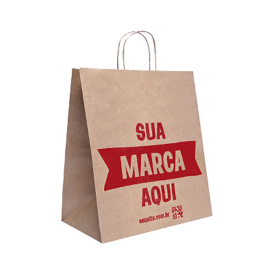 Sacola Personalizada Kraft 34X30X17cm G1 Com sua Marca