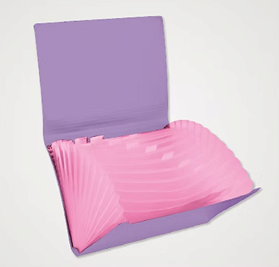Pasta Plast Sanfonada C/12 Div Candy Rosa e Lilas Acp 5040.RS.LL