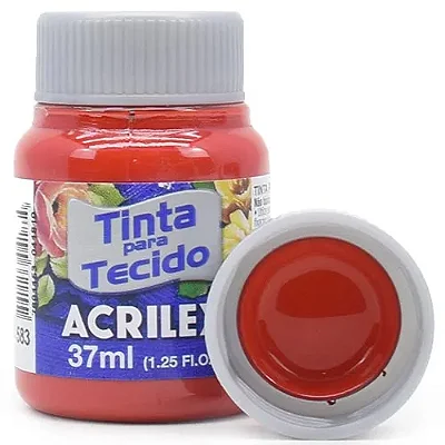 Tinta P/ Tecido 37ml Acrilex Vermelho Tomate 583