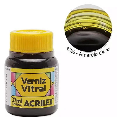 Verniz Vitral Artesanato 37ml 505 Amarelo Acrilex